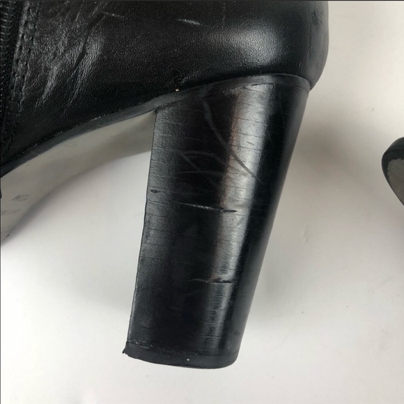 MATISSE black leather heeled boots, size 10 - Picture 7 of 8